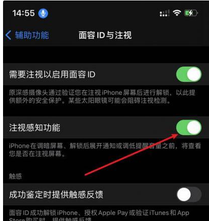 舟山苹果14维修网点分享iPhone14注视感知功能有什么用 